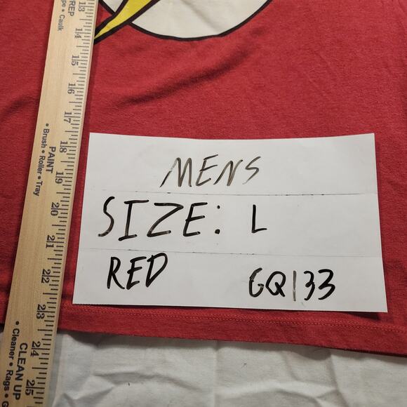 DC The Flash Short Sleeve Graphic Crew Neck T Shirt Mens Size Large L Red - Picture 7 of 9